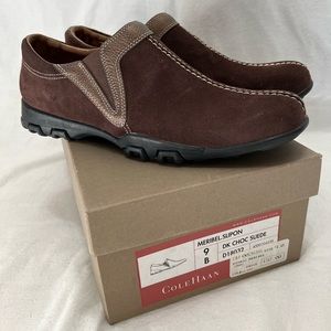 Cole Haan. Womens suede slip-on shoes. Size 9.